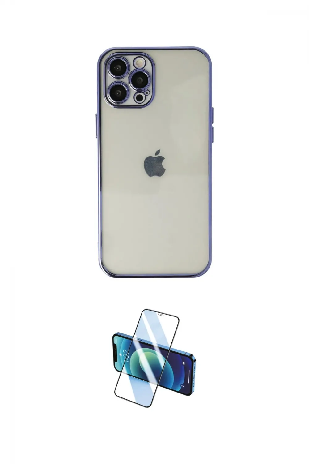 ieg™ iPhone 12 Pro Max Kılıf Vadi Minimal - Siyah 3D Antistatik Seramik Nano Ekran Koruyucu