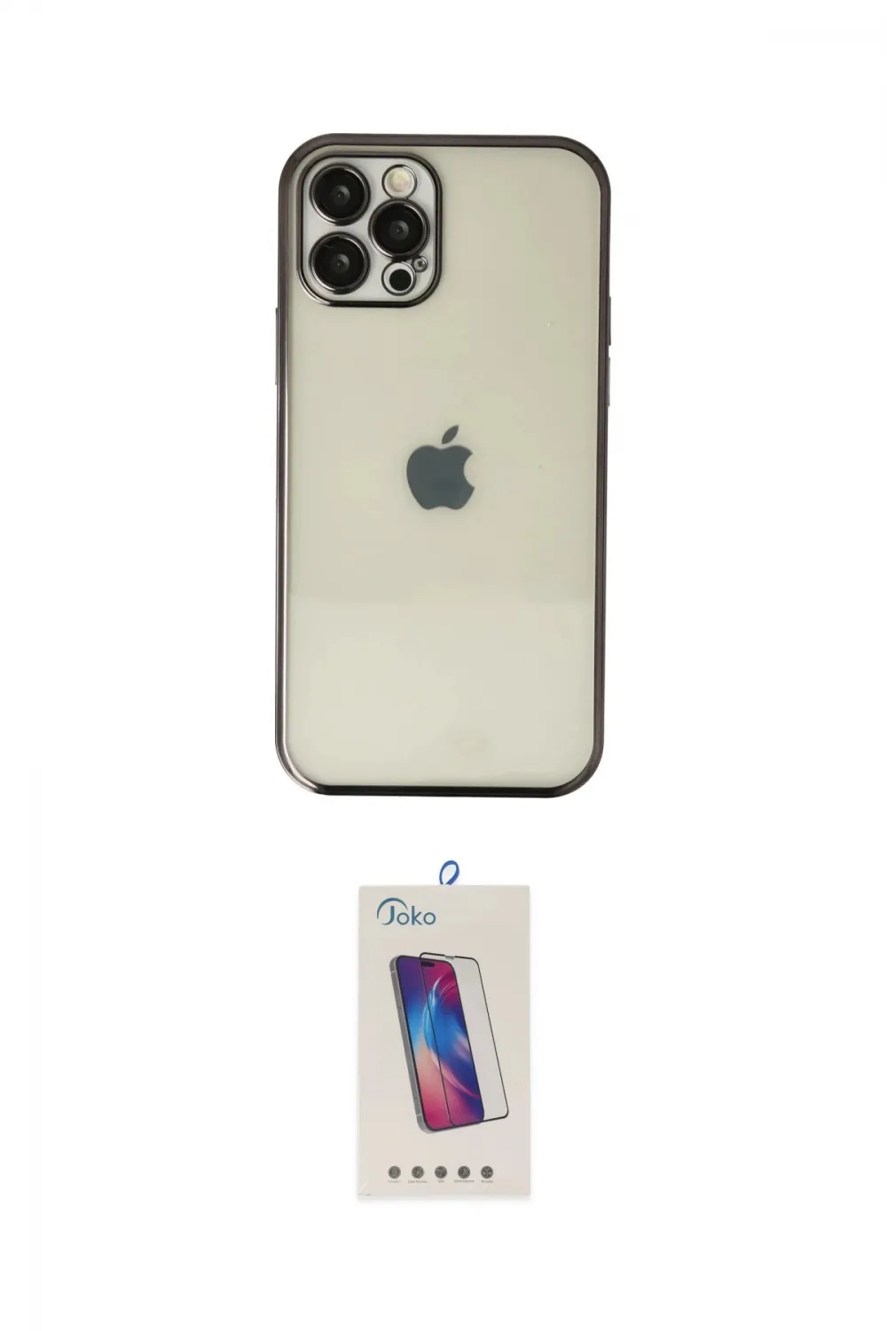 ieg™ iPhone 12 Pro Max Kılıf Vadi Minimal - Siyah Joko 5D Cam