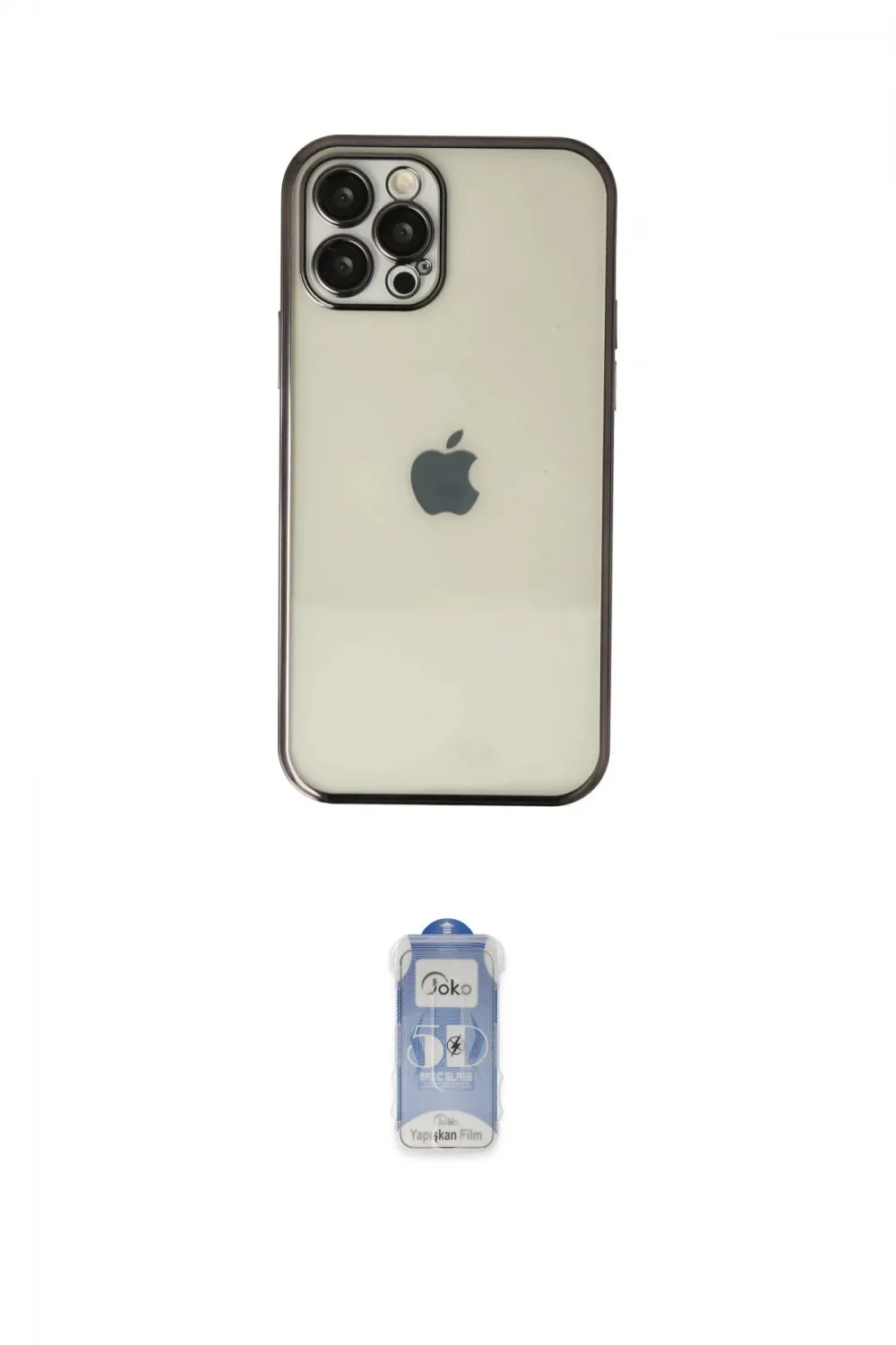 ieg™ iPhone 12 Pro Max Kılıf Vadi Minimal - Siyah Joko Magic 5D Cam