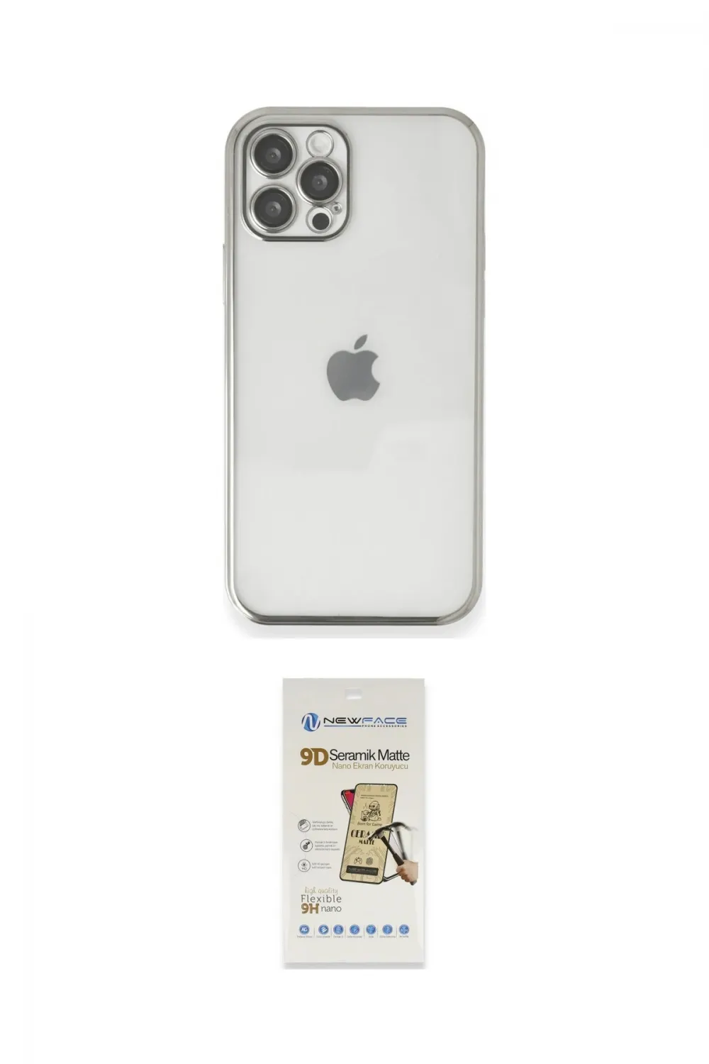 ieg™ iPhone 12 Pro Max Kılıf Vadi Minimal - Siyah Mat Seramik Nano Ekran Koruyucu