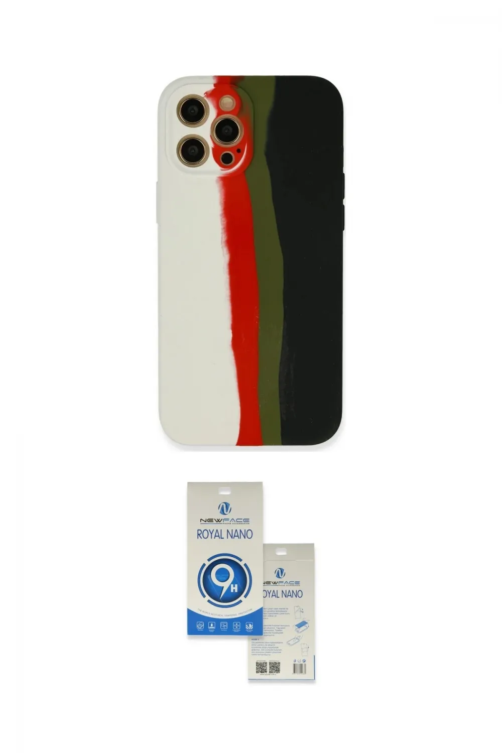 ieg™ iPhone 12 Pro Max Kılıf Yadigar Çizgi - Şeffaf Royal Nano Ekran Koruyucu