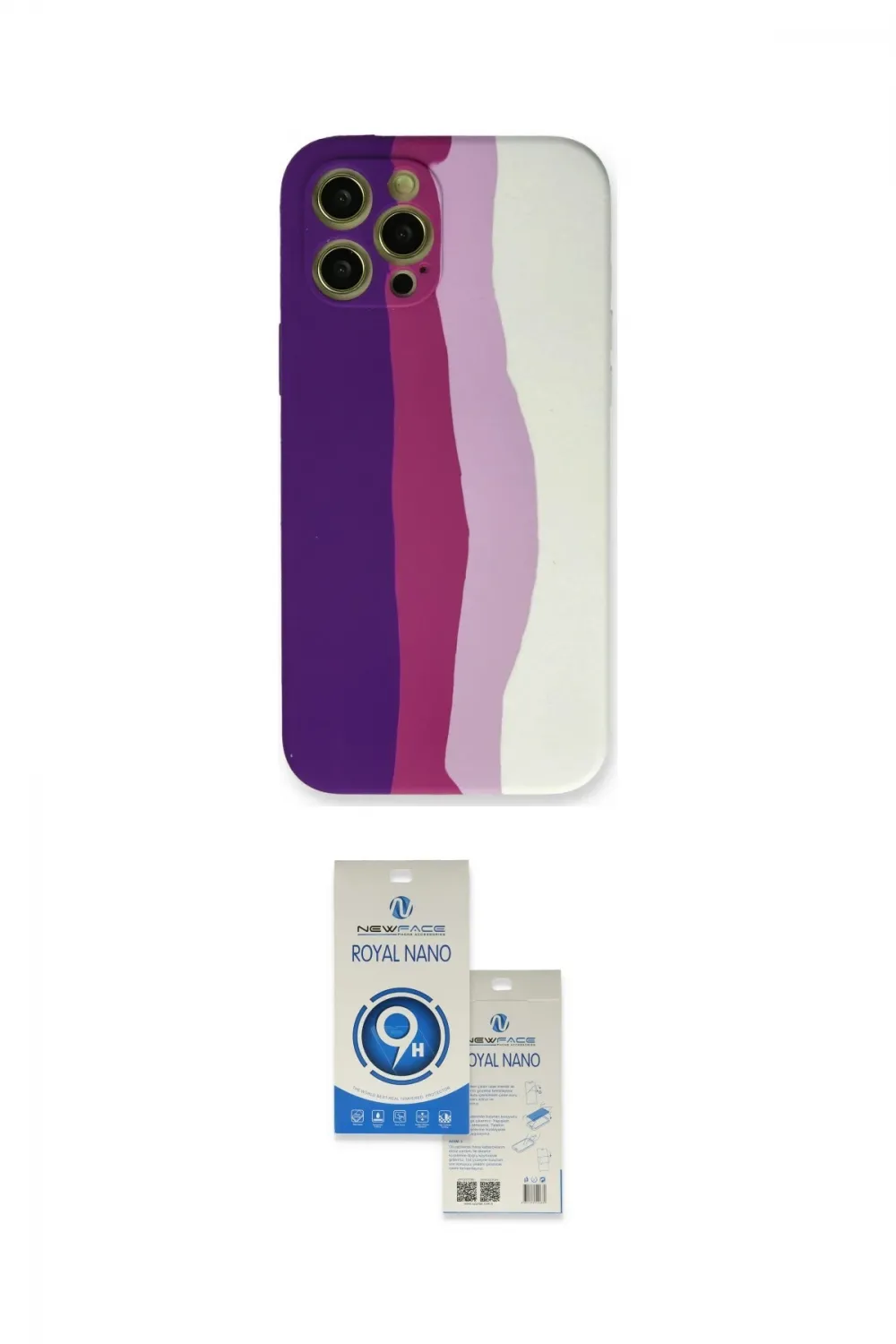 ieg™ iPhone 12 Pro Max Kılıf Yadigar Çizgi - Şeffaf Royal Nano Ekran Koruyucu