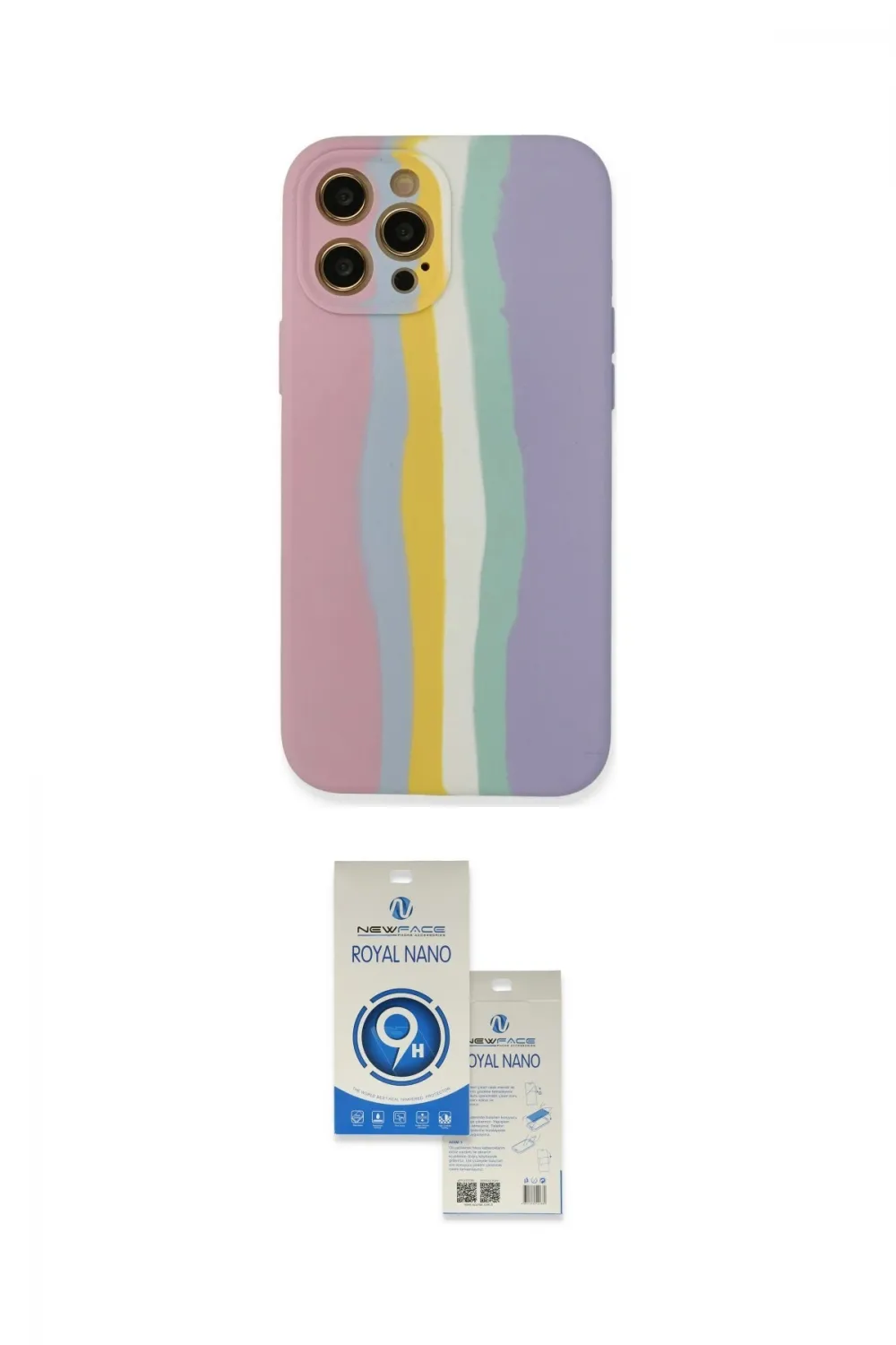 ieg™ iPhone 12 Pro Max Kılıf Yadigar Çizgi - Şeffaf Royal Nano Ekran Koruyucu