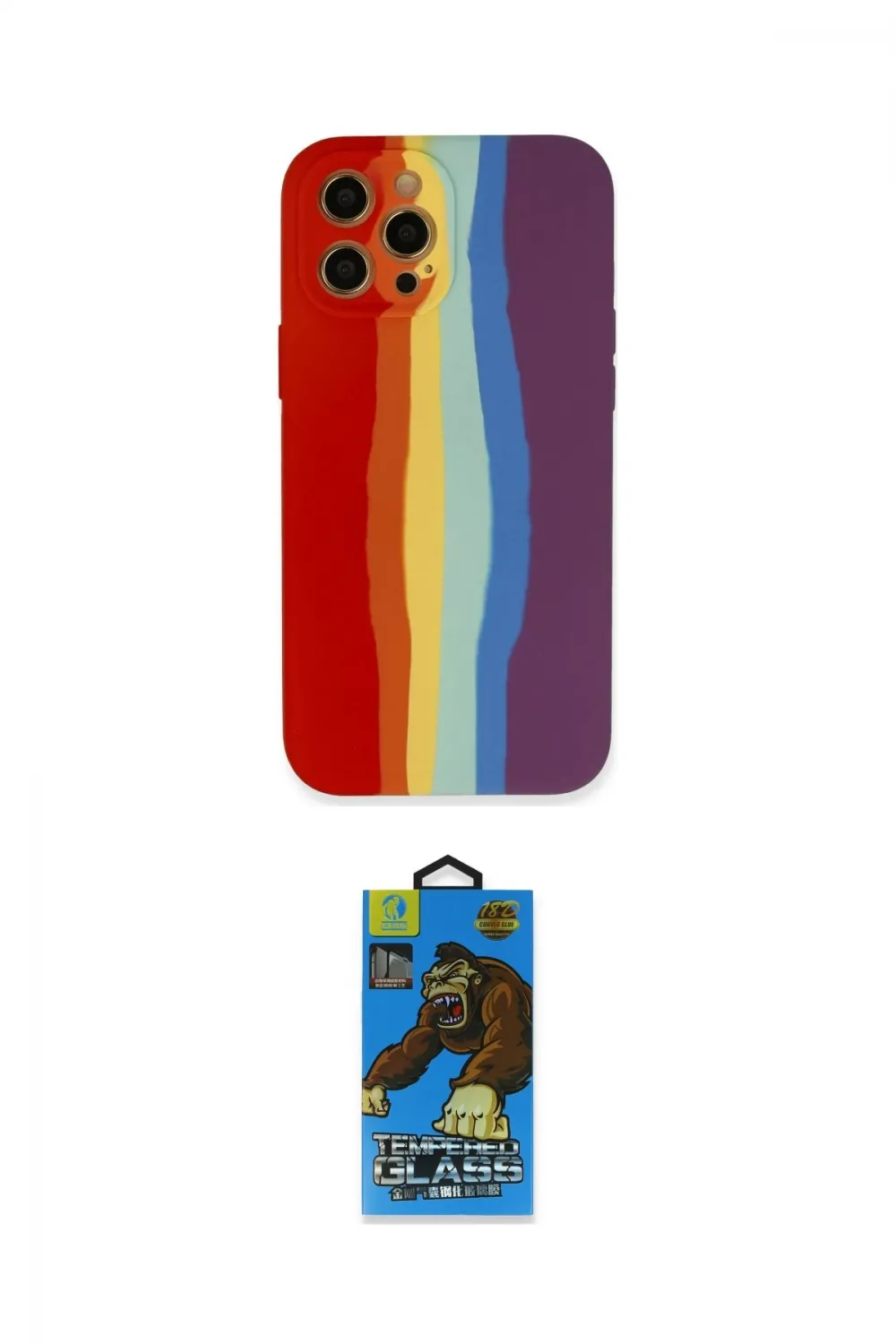 ieg™ iPhone 12 Pro Max Kılıf Yadigar Çizgi - Siyah 18D Cam Ekran Koruyucu