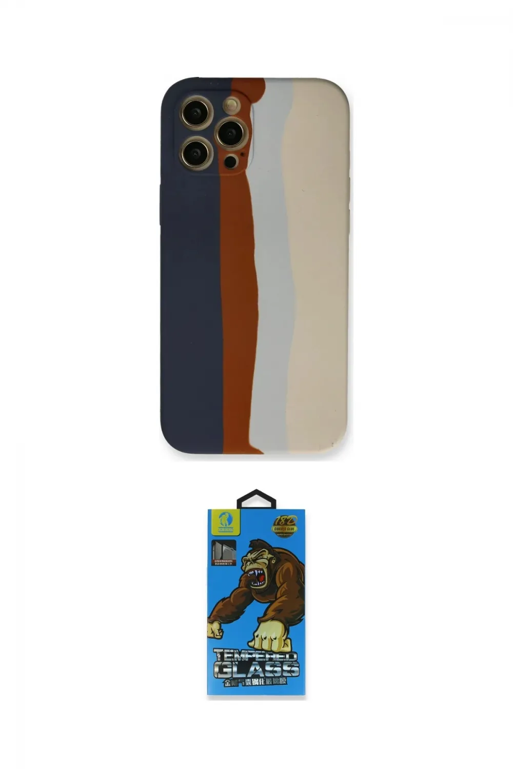 ieg™ iPhone 12 Pro Max Kılıf Yadigar Çizgi - Siyah 18D Cam Ekran Koruyucu