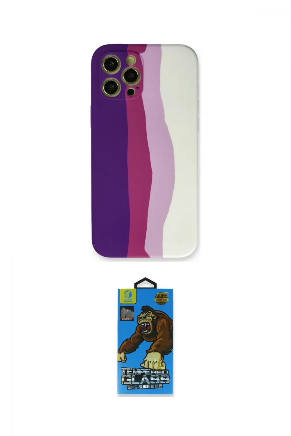 ieg™ iPhone 12 Pro Max Kılıf Yadigar Çizgi - Siyah 18D Cam Ekran Koruyucu