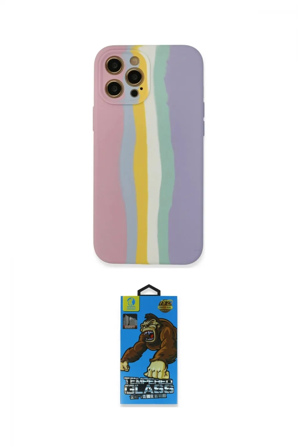 ieg™ iPhone 12 Pro Max Kılıf Yadigar Çizgi - Siyah 18D Cam Ekran Koruyucu