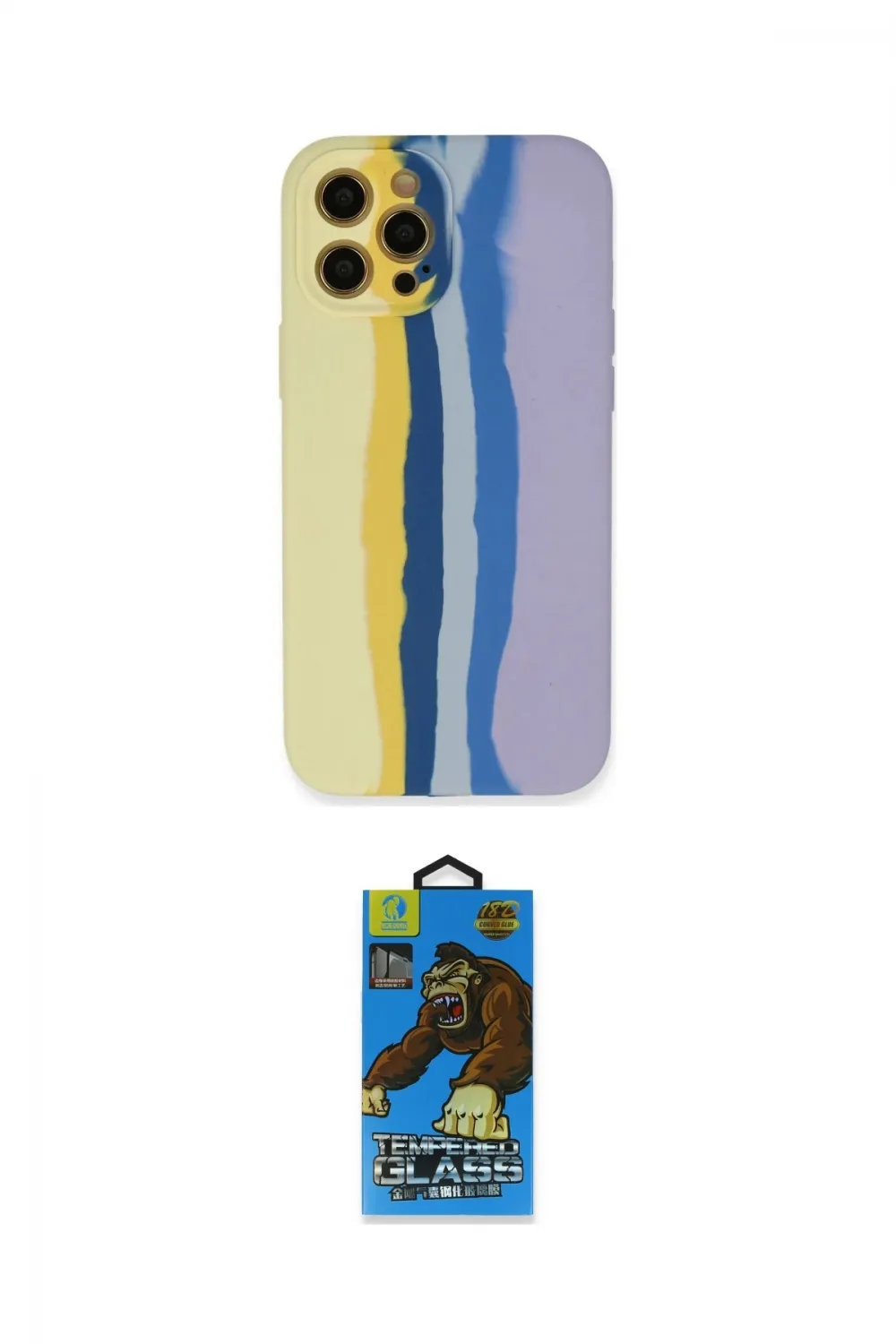 ieg™ iPhone 12 Pro Max Kılıf Yadigar Çizgi - Siyah 18D Cam Ekran Koruyucu