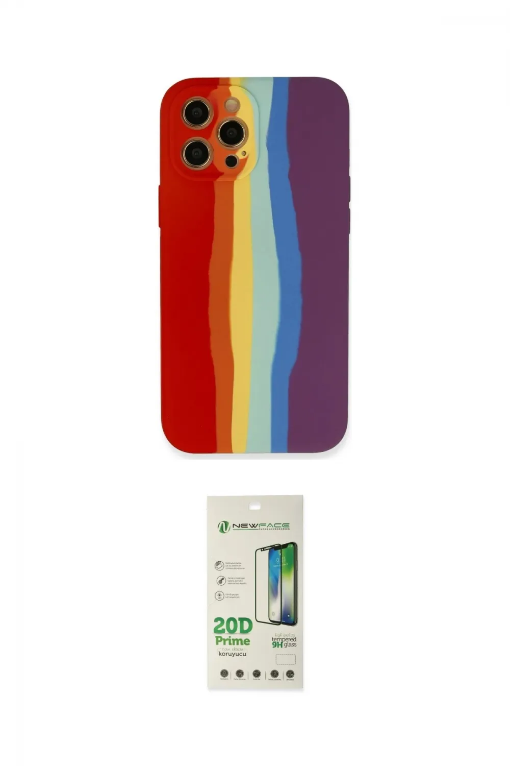 ieg™ iPhone 12 Pro Max Kılıf Yadigar Çizgi - Siyah 20D Premium Cam Ekran Koruyucu