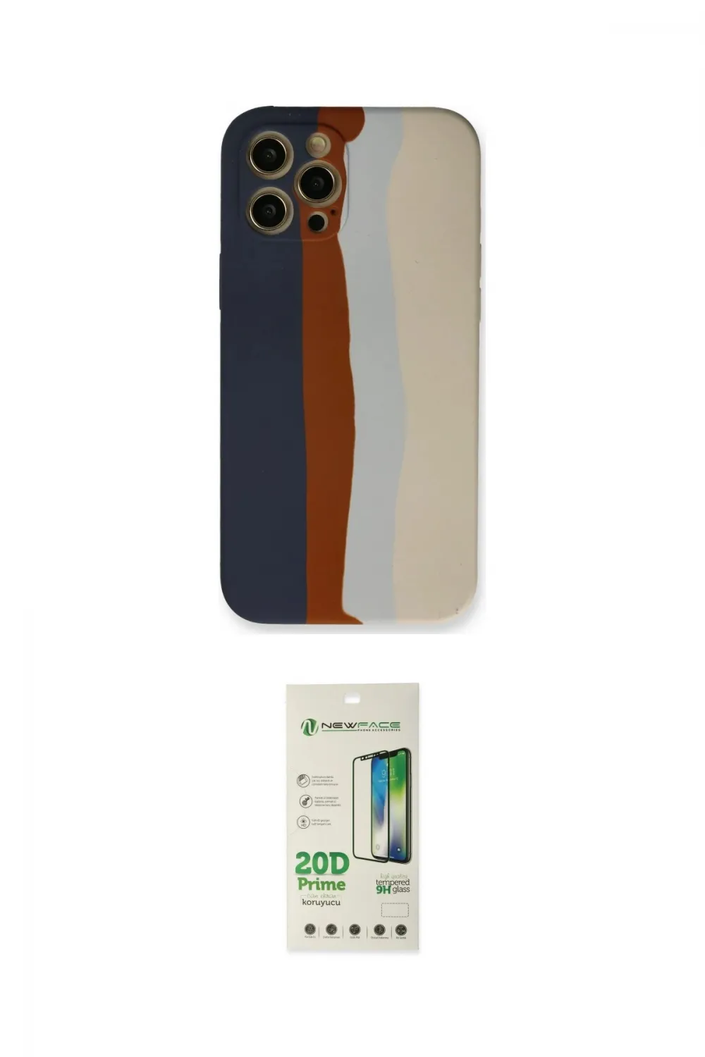 ieg™ iPhone 12 Pro Max Kılıf Yadigar Çizgi - Siyah 20D Premium Cam Ekran Koruyucu