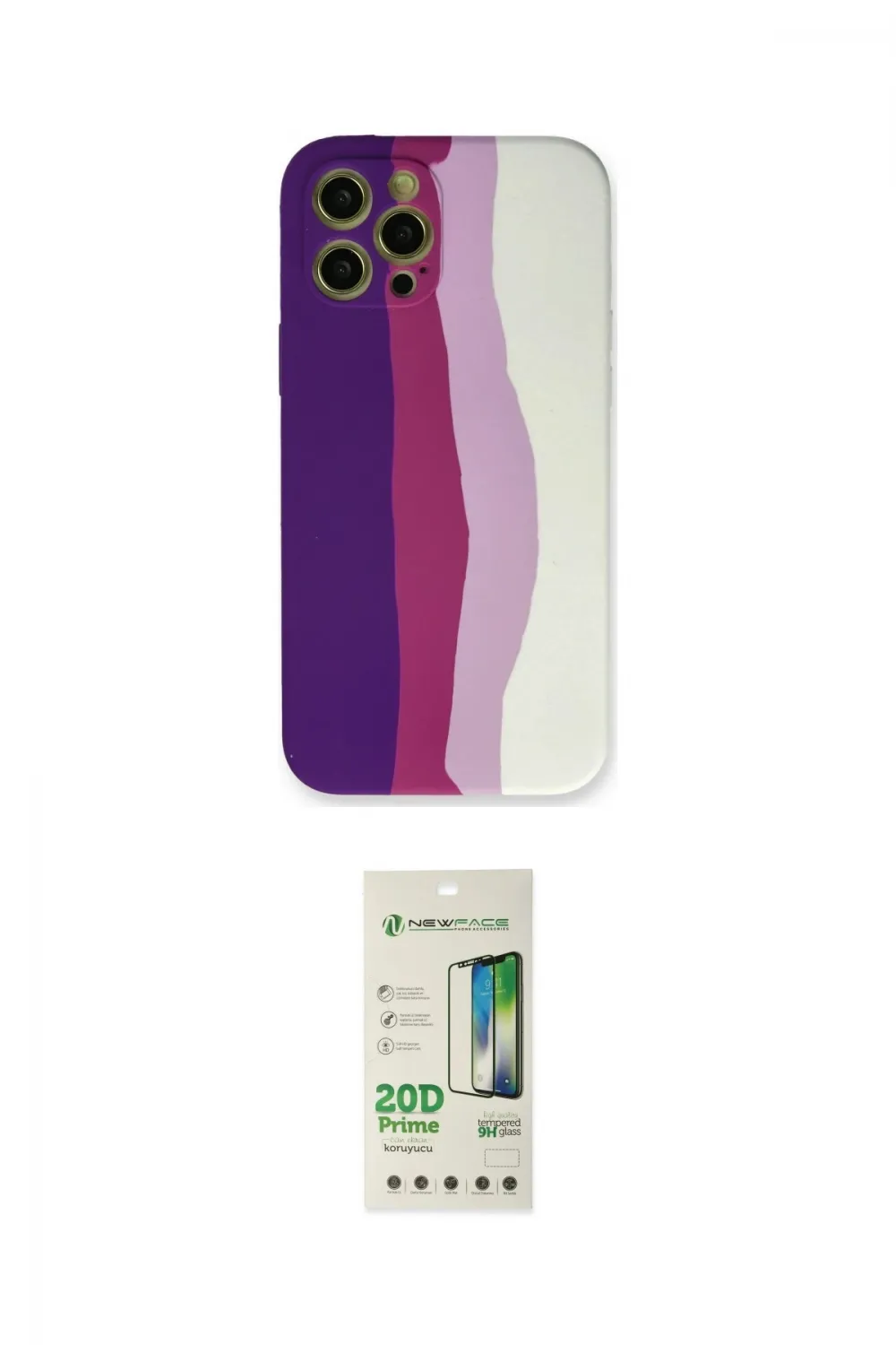 ieg™ iPhone 12 Pro Max Kılıf Yadigar Çizgi - Siyah 20D Premium Cam Ekran Koruyucu