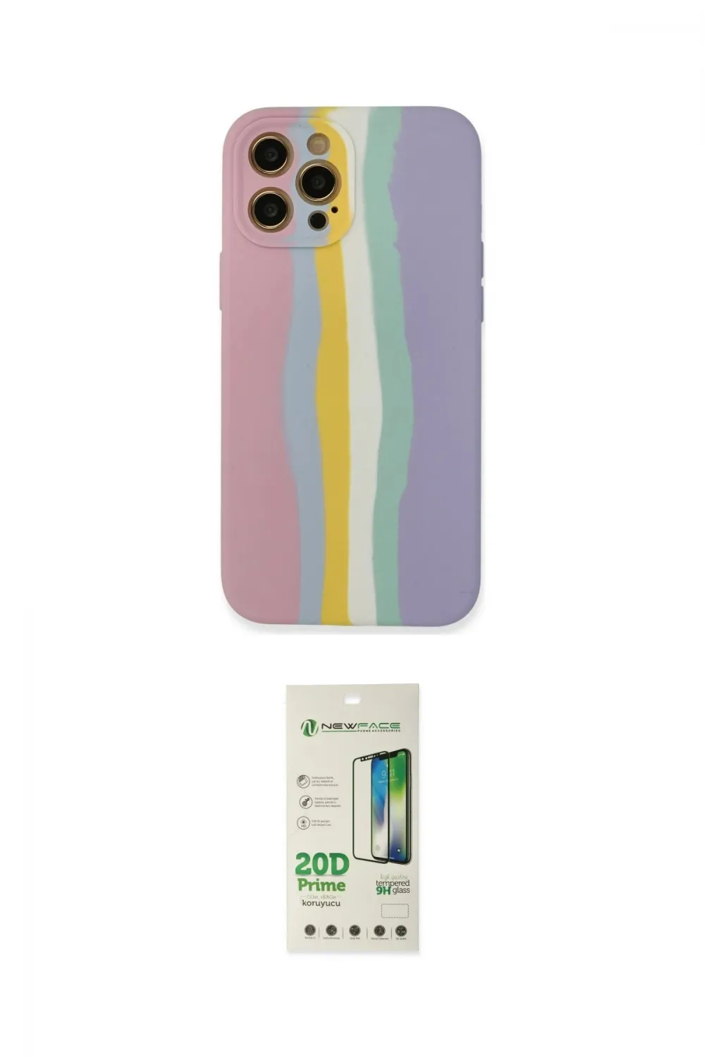 ieg™ iPhone 12 Pro Max Kılıf Yadigar Çizgi - Siyah 20D Premium Cam Ekran Koruyucu