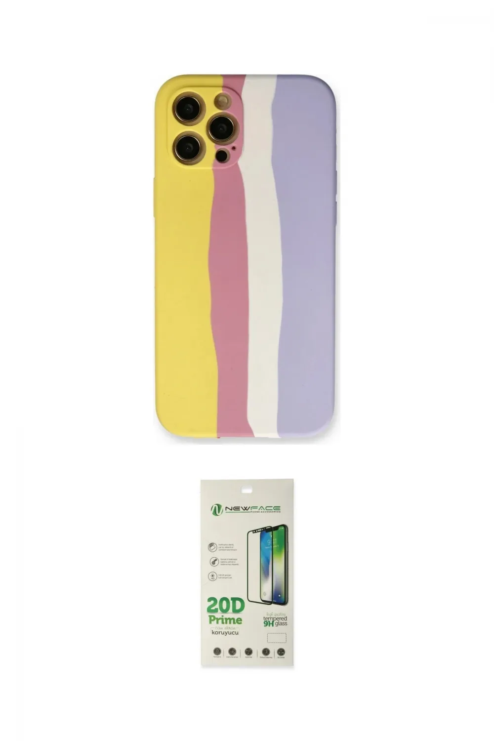 ieg™ iPhone 12 Pro Max Kılıf Yadigar Çizgi - Siyah 20D Premium Cam Ekran Koruyucu