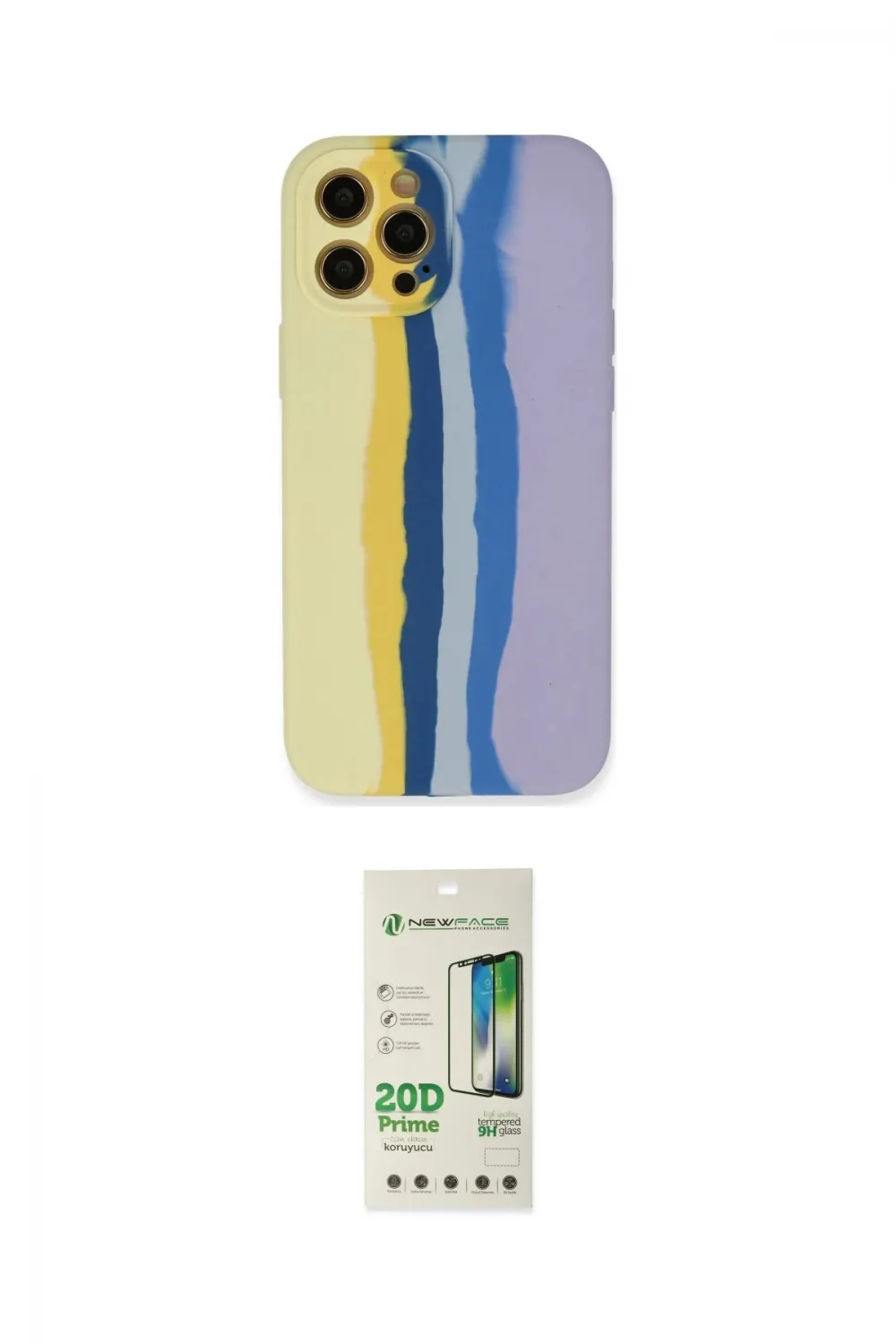 ieg™ iPhone 12 Pro Max Kılıf Yadigar Çizgi - Siyah 20D Premium Cam Ekran Koruyucu