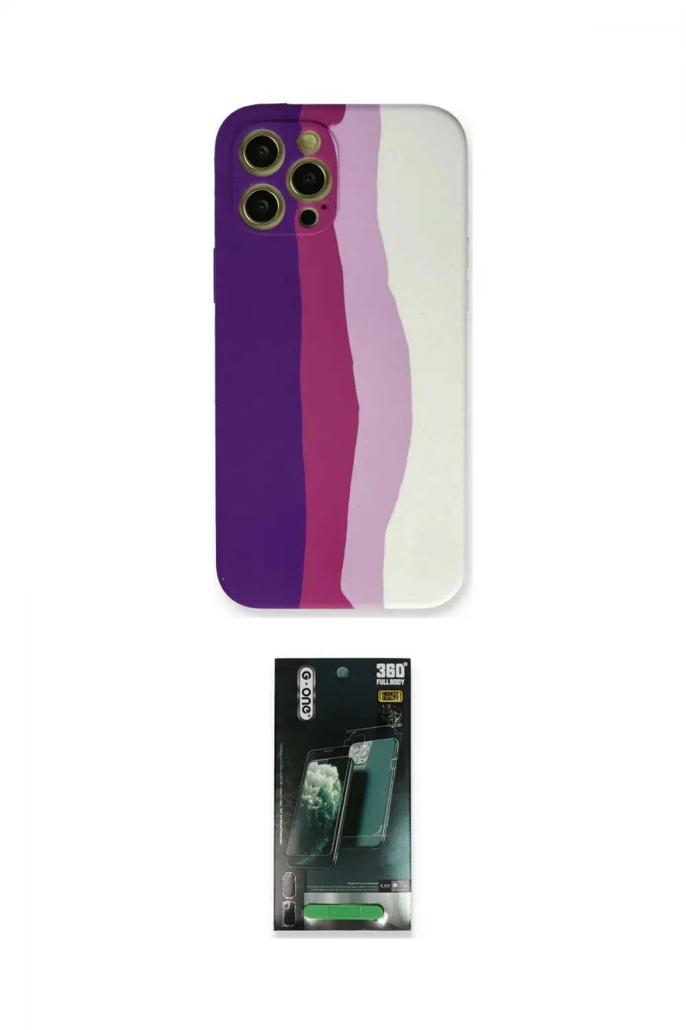 ieg™ iPhone 12 Pro Max Kılıf Yadigar Çizgi - Siyah 360 Mat Full Body Arka Koruyucu