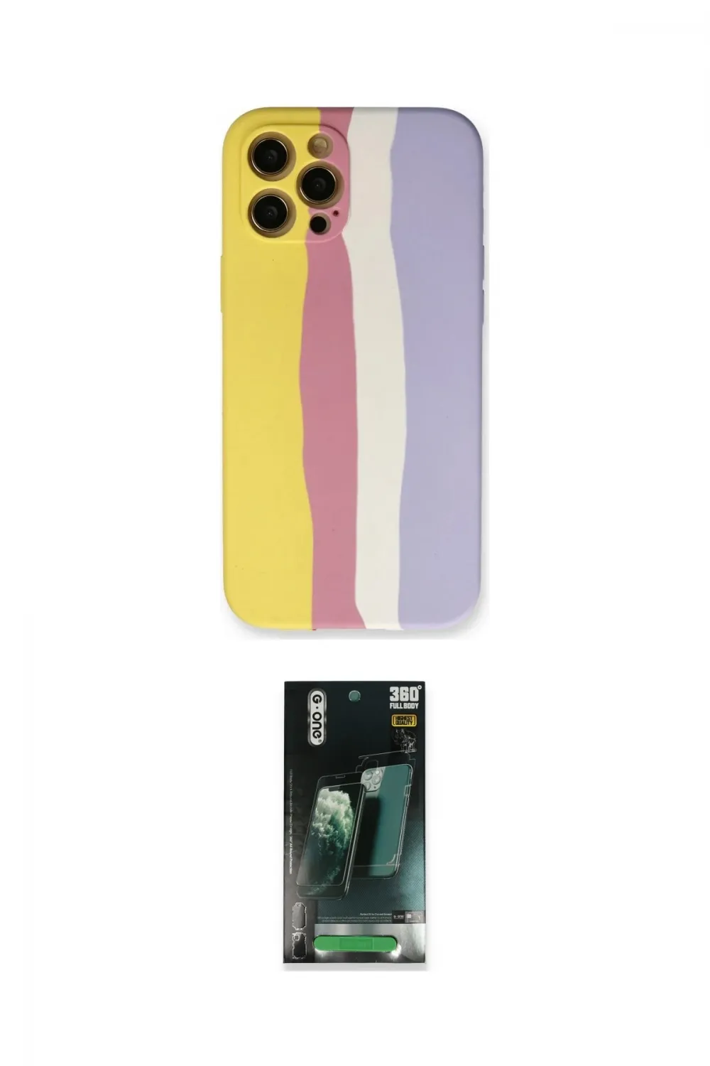 ieg™ iPhone 12 Pro Max Kılıf Yadigar Çizgi - Siyah 360 Mat Full Body Arka Koruyucu