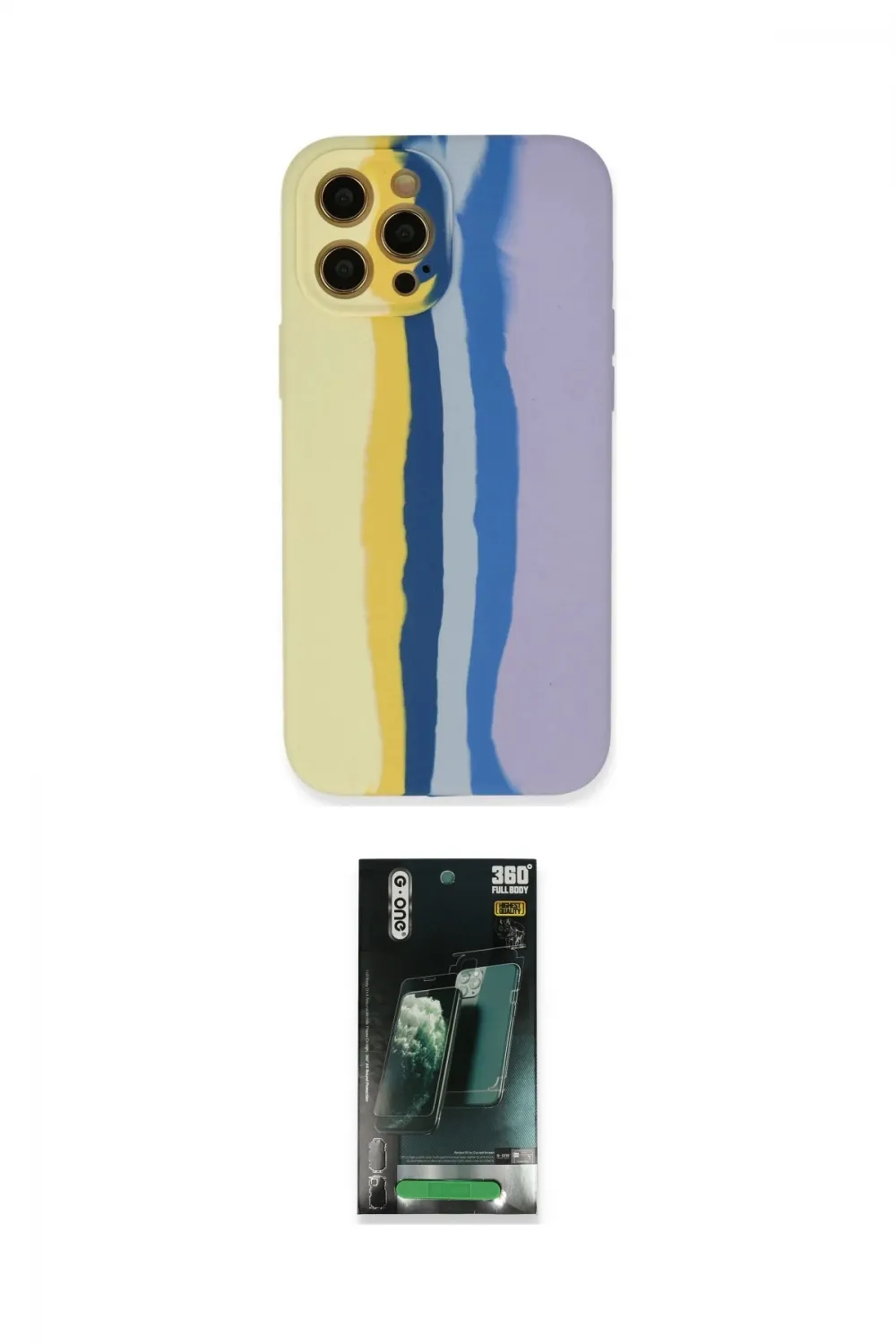 ieg™ iPhone 12 Pro Max Kılıf Yadigar Çizgi - Siyah 360 Mat Full Body Arka Koruyucu