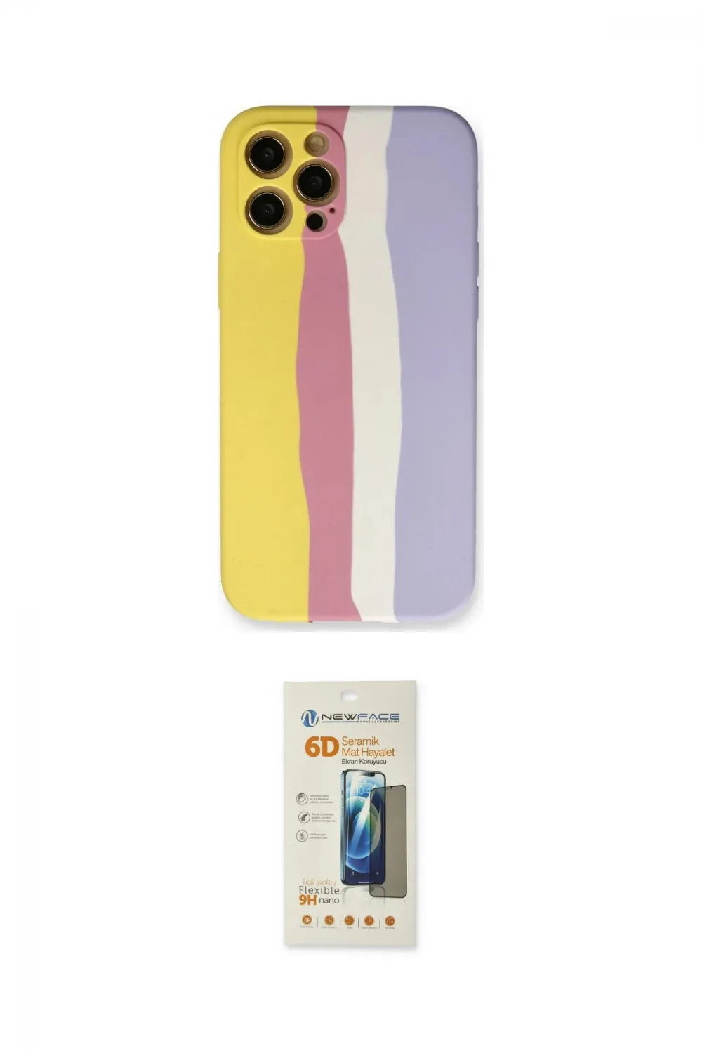 ieg™ iPhone 12 Pro Max Kılıf Yadigar Çizgi - Siyah 6D Mat Seramik Hayalet Nano Ekran Koruyucu