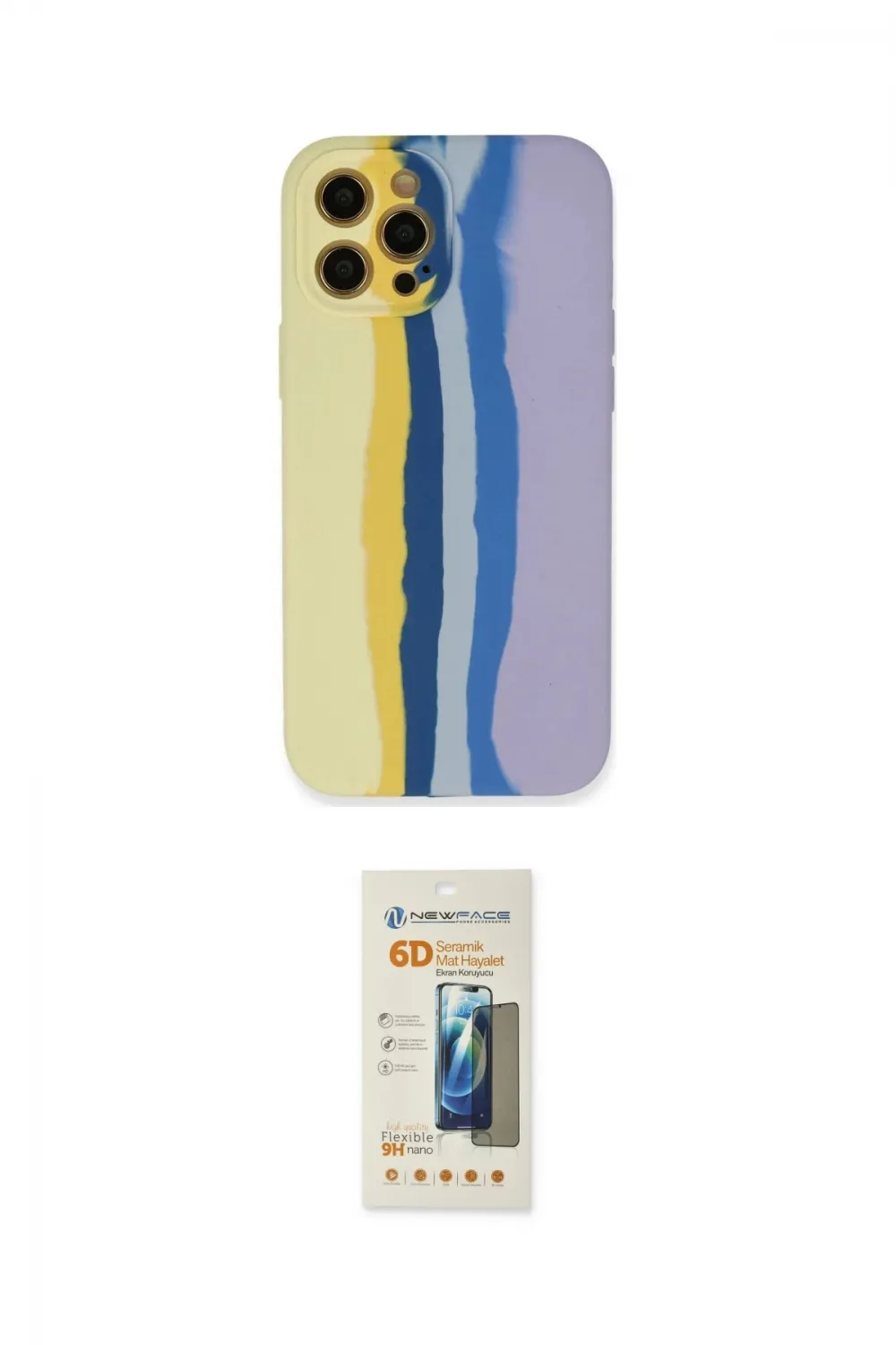 ieg™ iPhone 12 Pro Max Kılıf Yadigar Çizgi - Siyah 6D Mat Seramik Hayalet Nano Ekran Koruyucu