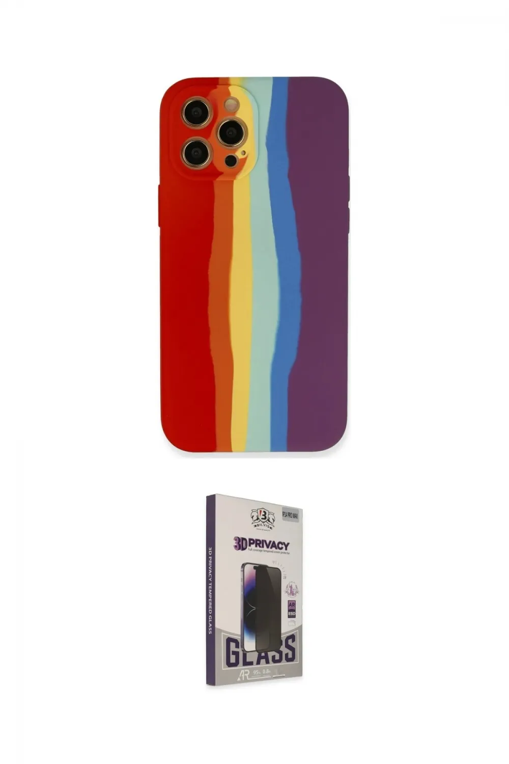 ieg™ iPhone 12 Pro Max Kılıf Yadigar Çizgi - Siyah Bilvis Hayalet Cam Ekran Koruyucu