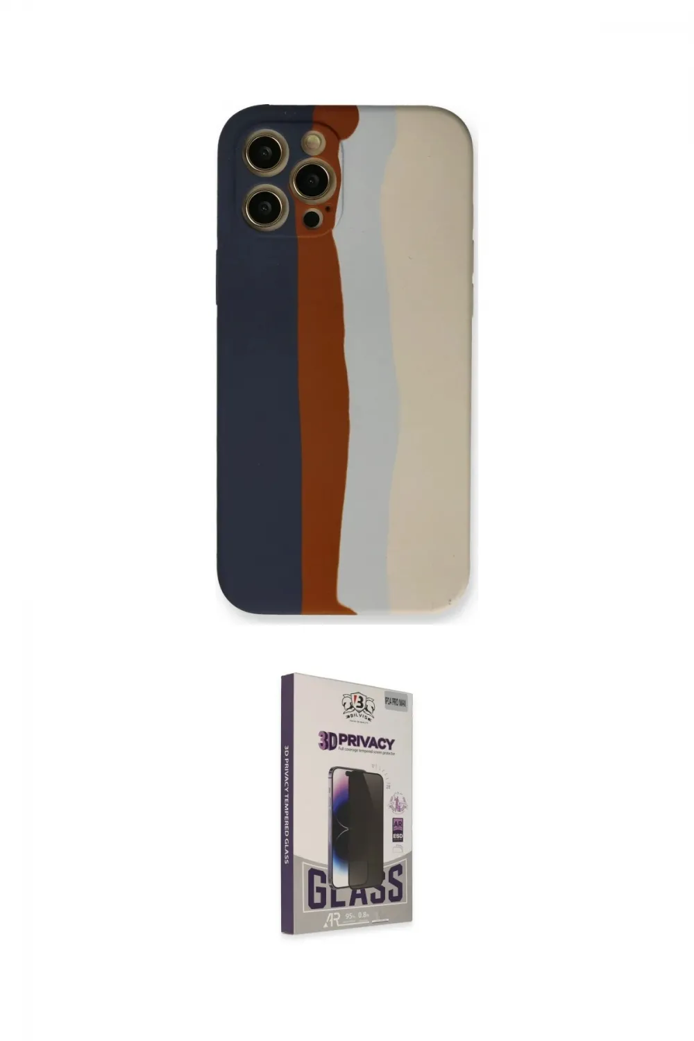 ieg™ iPhone 12 Pro Max Kılıf Yadigar Çizgi - Siyah Bilvis Hayalet Cam Ekran Koruyucu