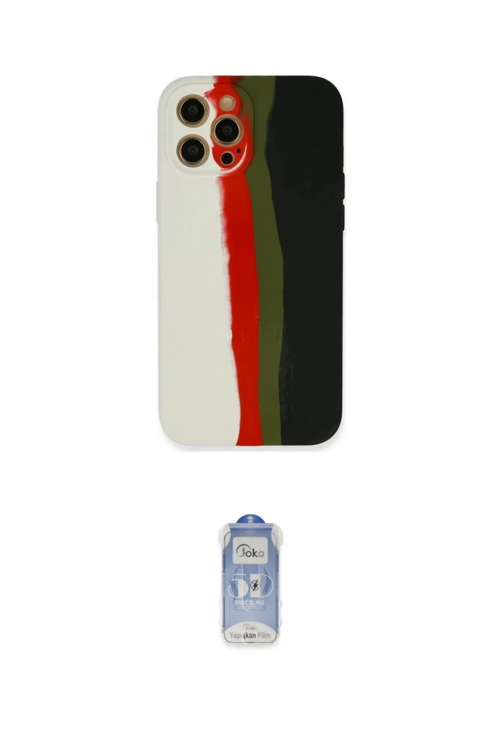 ieg™ iPhone 12 Pro Max Kılıf Yadigar Çizgi - Siyah Joko Magic 5D Cam