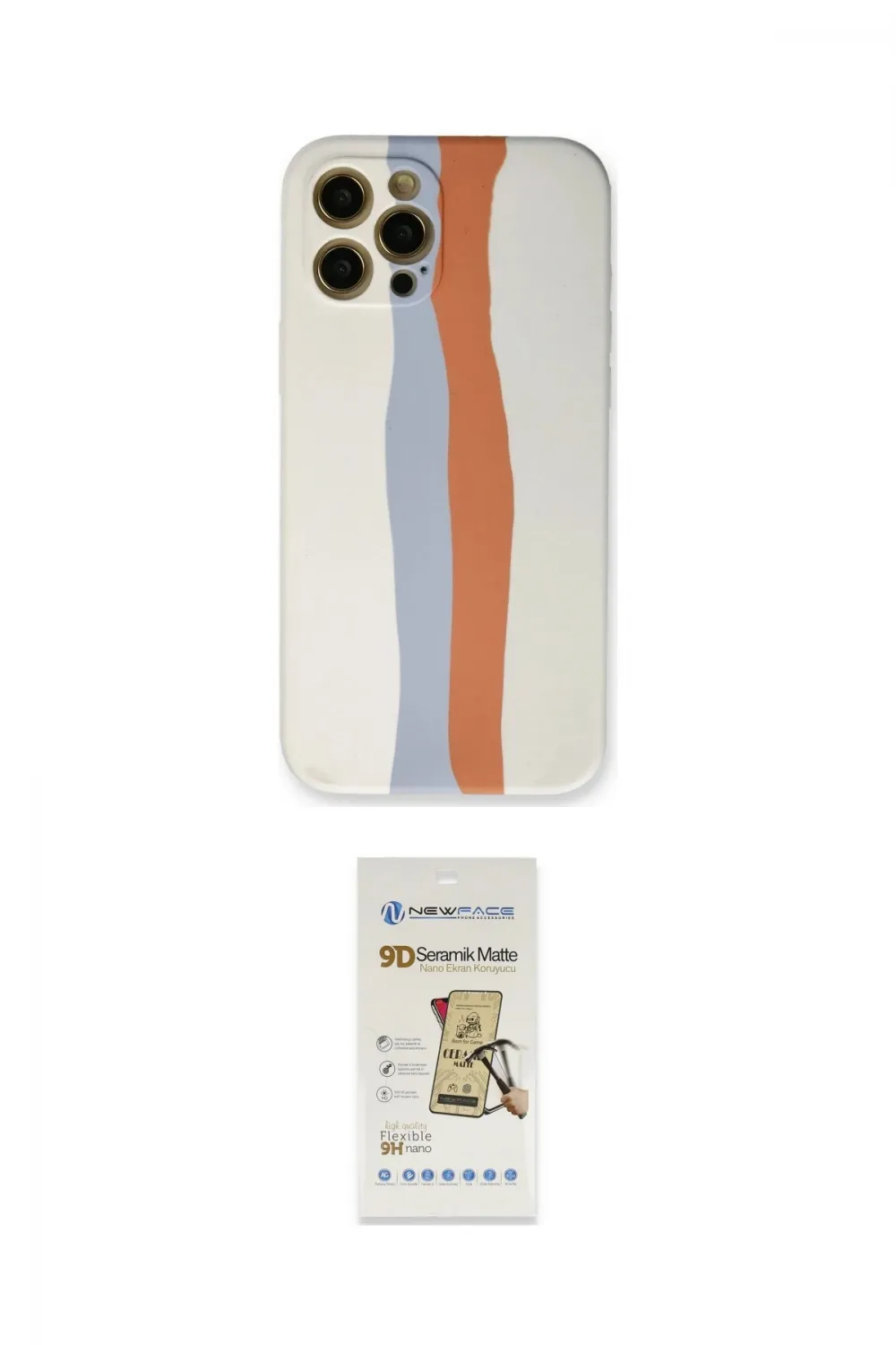 ieg™ iPhone 12 Pro Max Kılıf Yadigar Çizgi - Siyah Mat Seramik Nano Ekran Koruyucu
