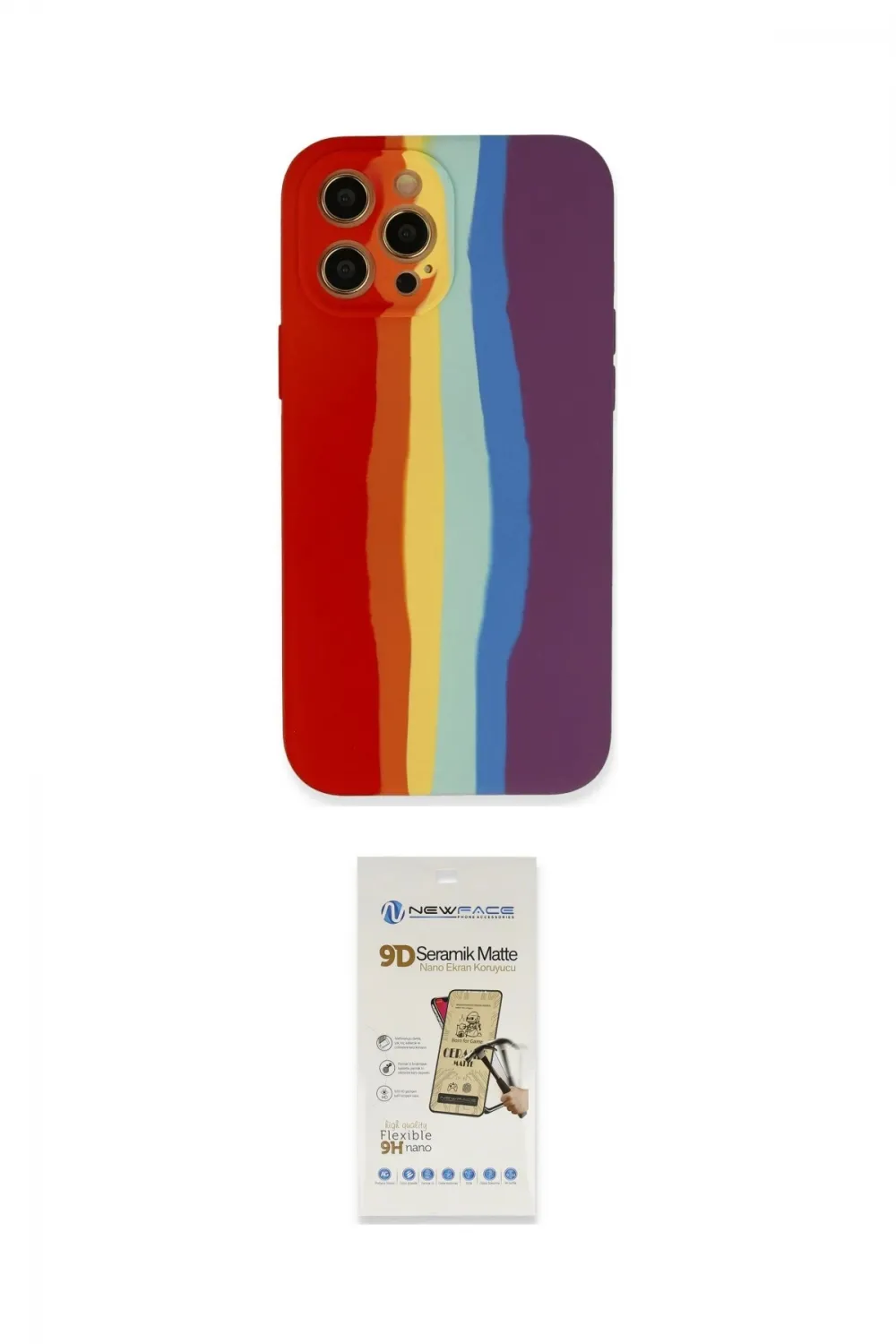 ieg™ iPhone 12 Pro Max Kılıf Yadigar Çizgi - Siyah Mat Seramik Nano Ekran Koruyucu