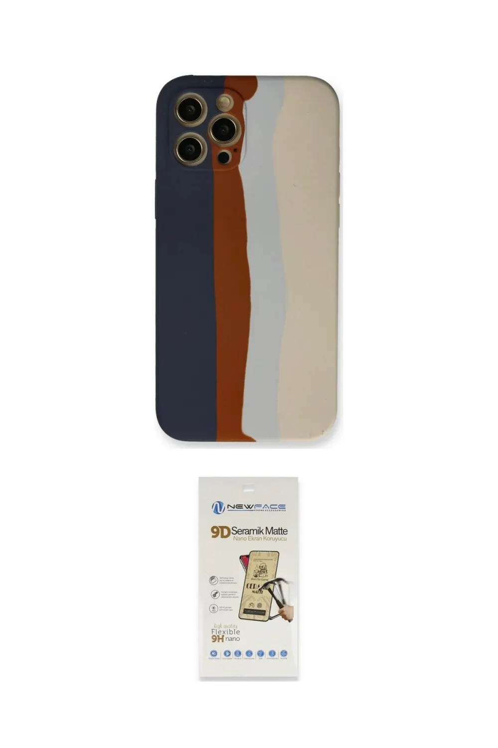 ieg™ iPhone 12 Pro Max Kılıf Yadigar Çizgi - Siyah Mat Seramik Nano Ekran Koruyucu