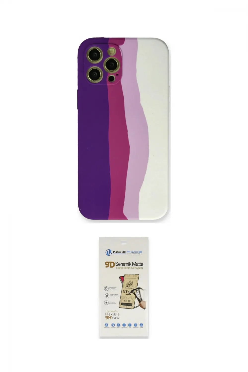 ieg™ iPhone 12 Pro Max Kılıf Yadigar Çizgi - Siyah Mat Seramik Nano Ekran Koruyucu