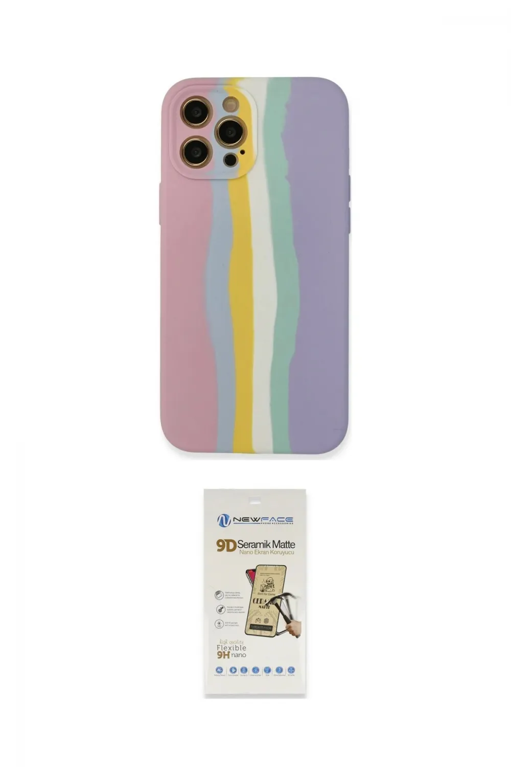 ieg™ iPhone 12 Pro Max Kılıf Yadigar Çizgi - Siyah Mat Seramik Nano Ekran Koruyucu