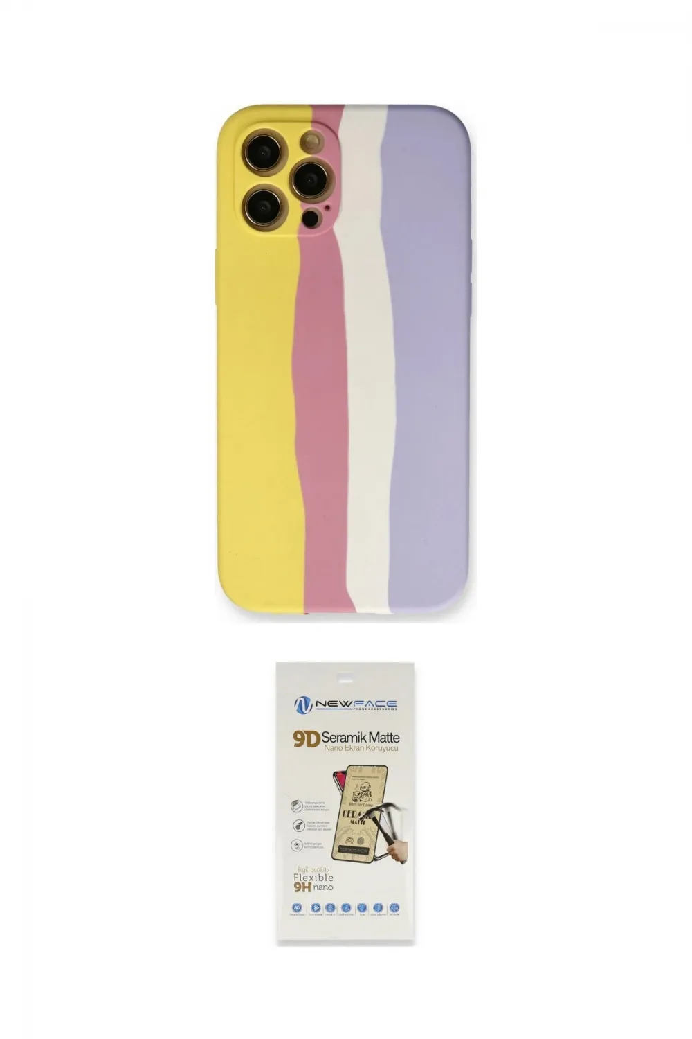 ieg™ iPhone 12 Pro Max Kılıf Yadigar Çizgi - Siyah Mat Seramik Nano Ekran Koruyucu