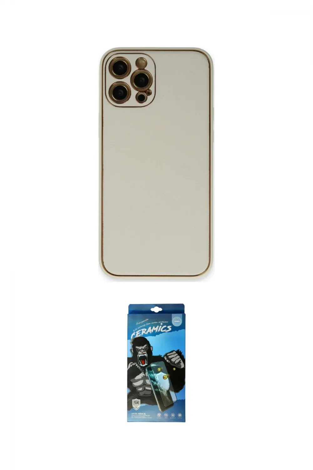 ieg™ iPhone 12 Pro Max Kılıf Yadigar Klasik - Siyah 34D Izgaralı Cam