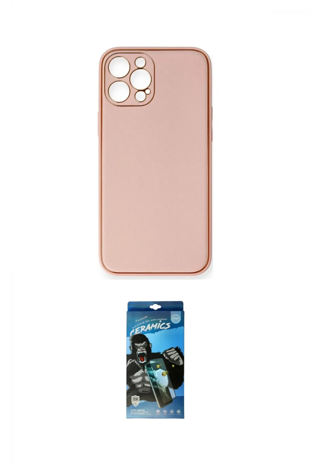 ieg™ iPhone 12 Pro Max Kılıf Yadigar Klasik - Siyah 34D Izgaralı Cam