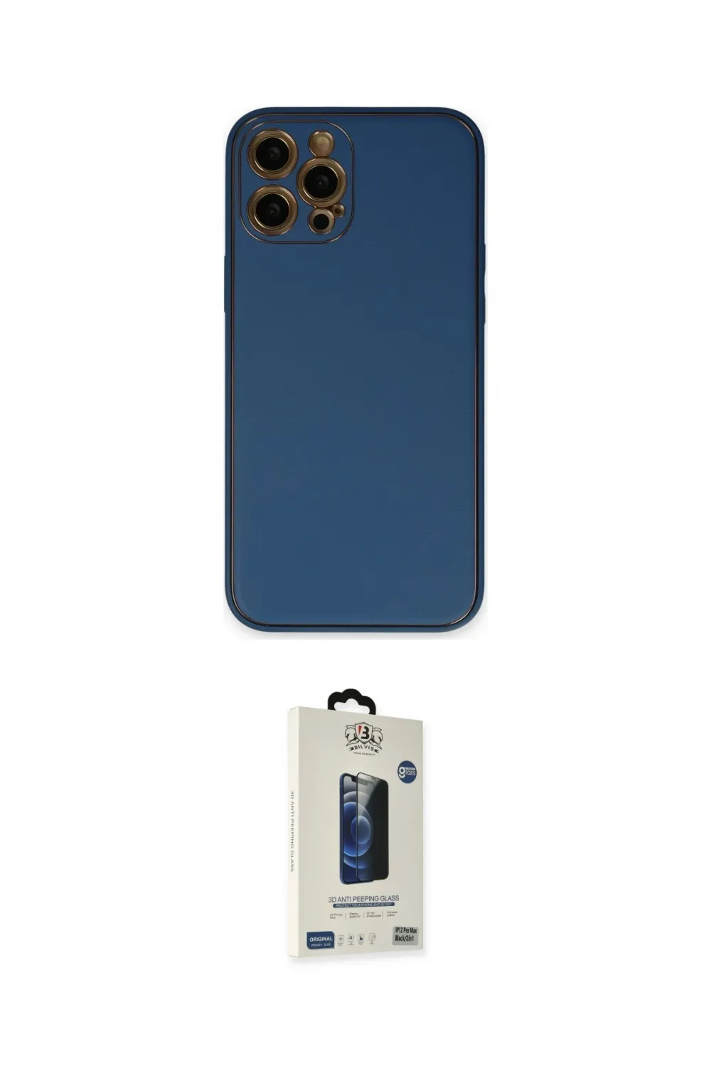 ieg™ iPhone 12 Pro Max Kılıf Yadigar Klasik - Siyah Bilvis Hayalet Cam Ekran Koruyucu