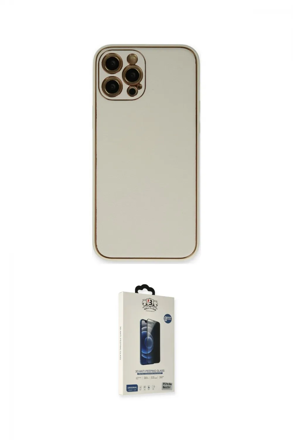 ieg™ iPhone 12 Pro Max Kılıf Yadigar Klasik - Siyah Bilvis Hayalet Cam Ekran Koruyucu