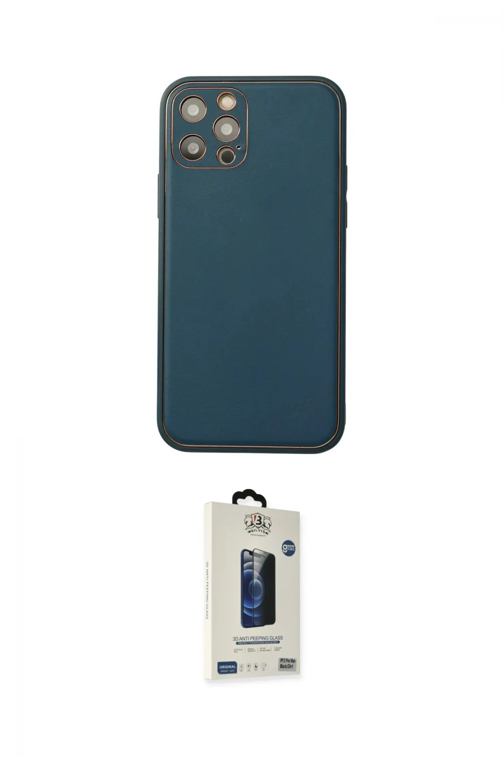 ieg™ iPhone 12 Pro Max Kılıf Yadigar Klasik - Siyah Bilvis Hayalet Cam Ekran Koruyucu