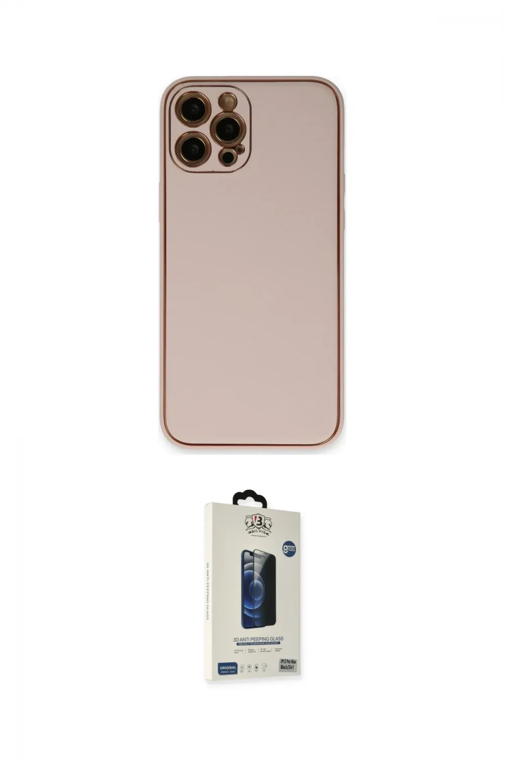 ieg™ iPhone 12 Pro Max Kılıf Yadigar Klasik - Siyah Bilvis Hayalet Cam Ekran Koruyucu
