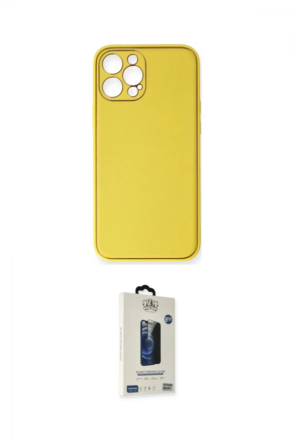 ieg™ iPhone 12 Pro Max Kılıf Yadigar Klasik - Siyah Bilvis Hayalet Cam Ekran Koruyucu