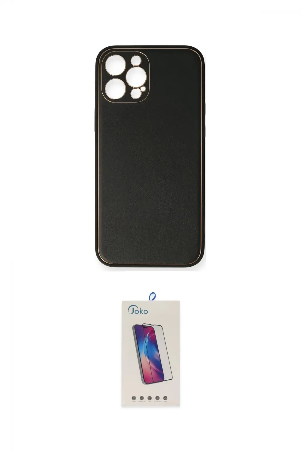 ieg™ iPhone 12 Pro Max Kılıf Yadigar Klasik - Siyah Joko 5D Cam