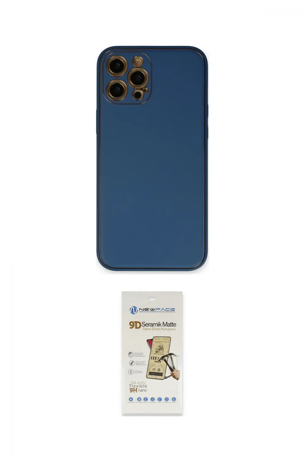 ieg™ iPhone 12 Pro Max Kılıf Yadigar Klasik - Siyah Mat Seramik Nano Ekran Koruyucu