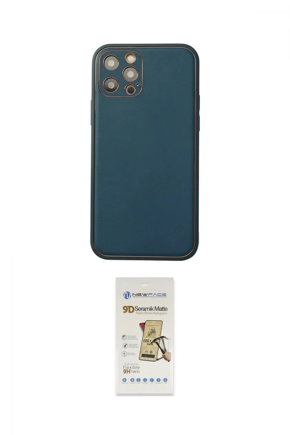ieg™ iPhone 12 Pro Max Kılıf Yadigar Klasik - Siyah Mat Seramik Nano Ekran Koruyucu