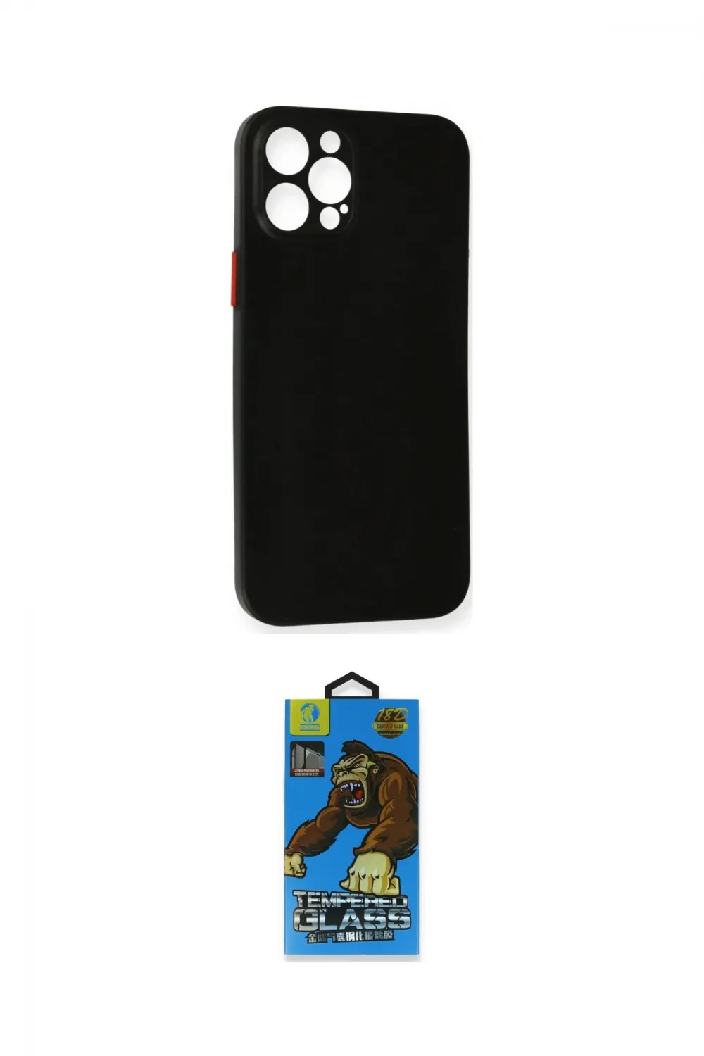 ieg™ iPhone 12 Pro Max Kılıf Yadigar Yansıma Serisi - Siyah 18D Cam Ekran Koruyucu