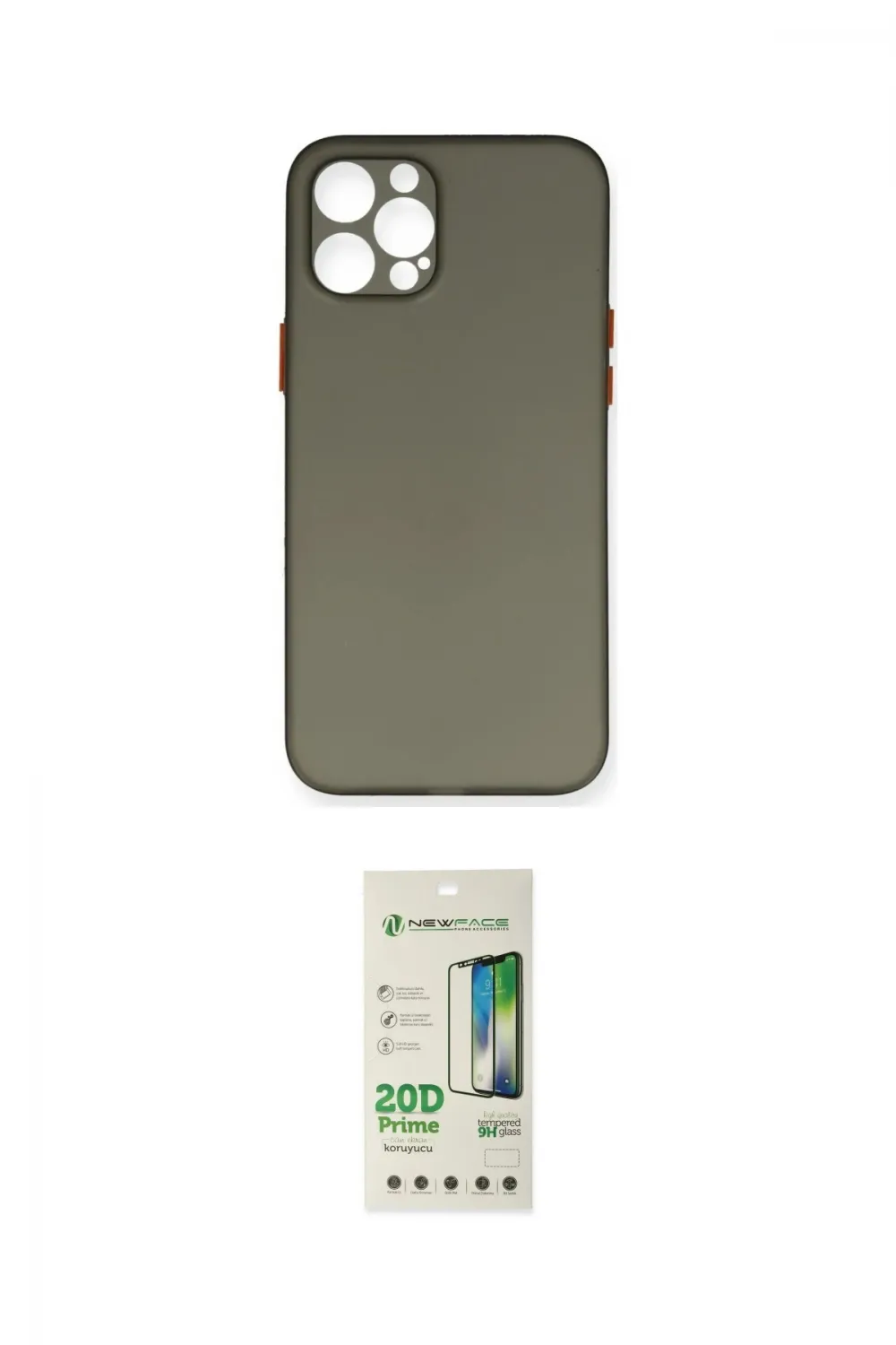 ieg™ iPhone 12 Pro Max Kılıf Yadigar Yansıma Serisi - Siyah 20D Premium Cam Ekran Koruyucu