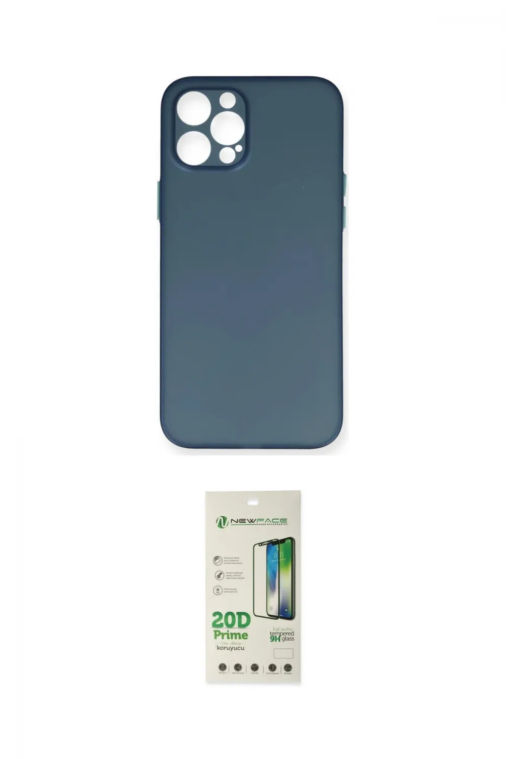 ieg™ iPhone 12 Pro Max Kılıf Yadigar Yansıma Serisi - Siyah 20D Premium Cam Ekran Koruyucu