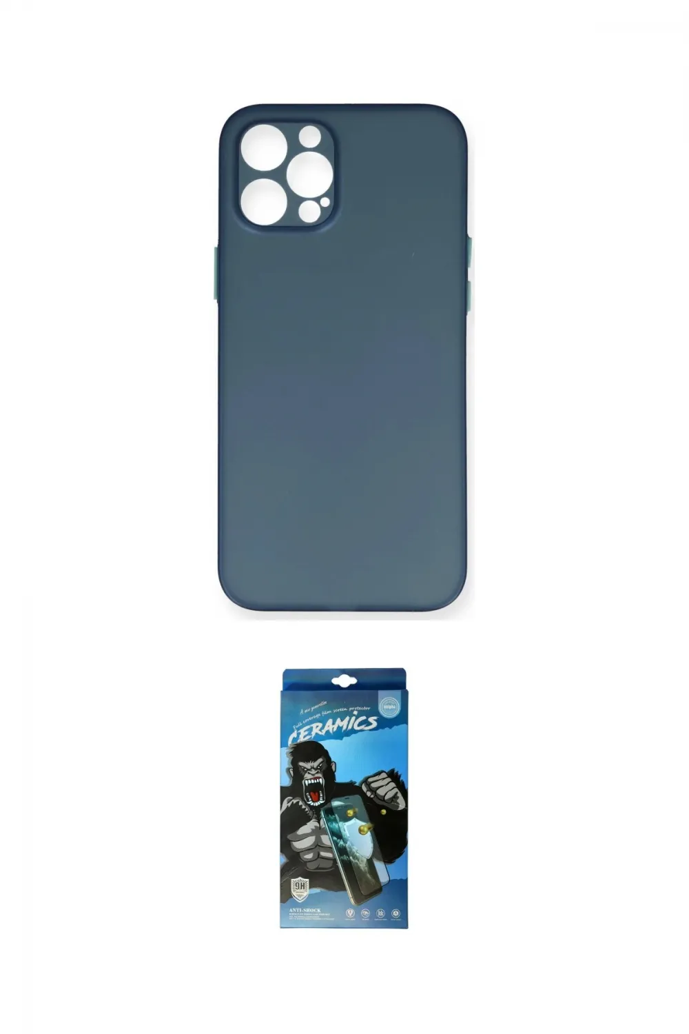 ieg™ iPhone 12 Pro Max Kılıf Yadigar Yansıma Serisi - Siyah 34D Izgaralı Cam