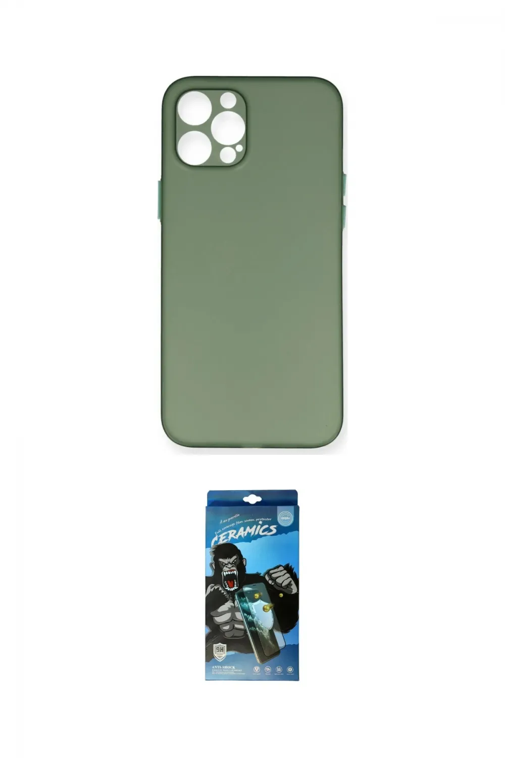 ieg™ iPhone 12 Pro Max Kılıf Yadigar Yansıma Serisi - Siyah 34D Izgaralı Cam