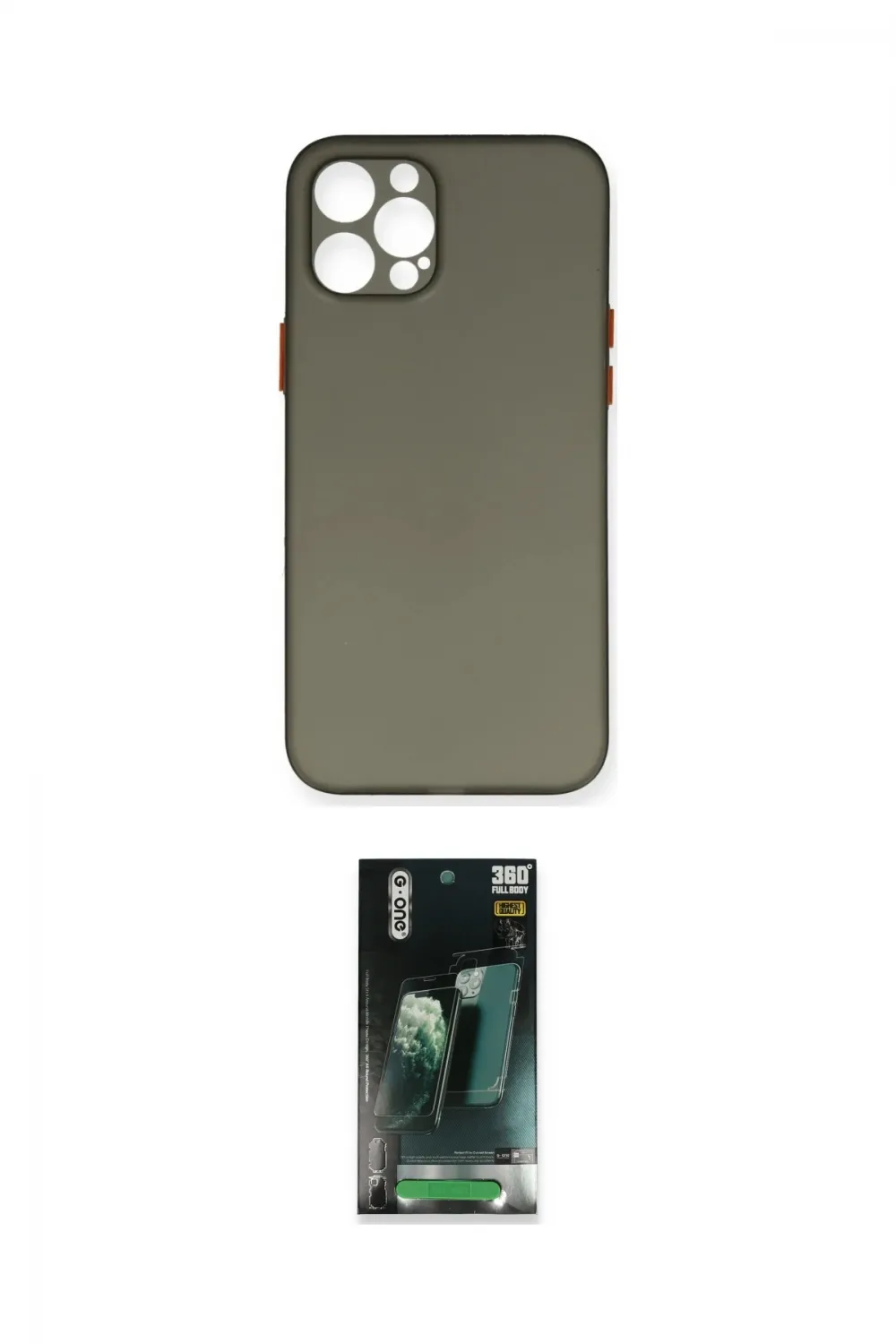 ieg™ iPhone 12 Pro Max Kılıf Yadigar Yansıma Serisi - Siyah 360 Mat Full Body Arka Koruyucu