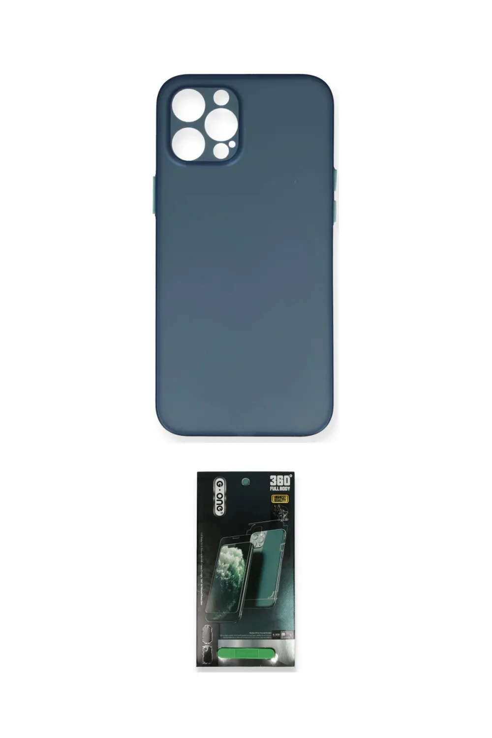 ieg™ iPhone 12 Pro Max Kılıf Yadigar Yansıma Serisi - Siyah 360 Mat Full Body Arka Koruyucu