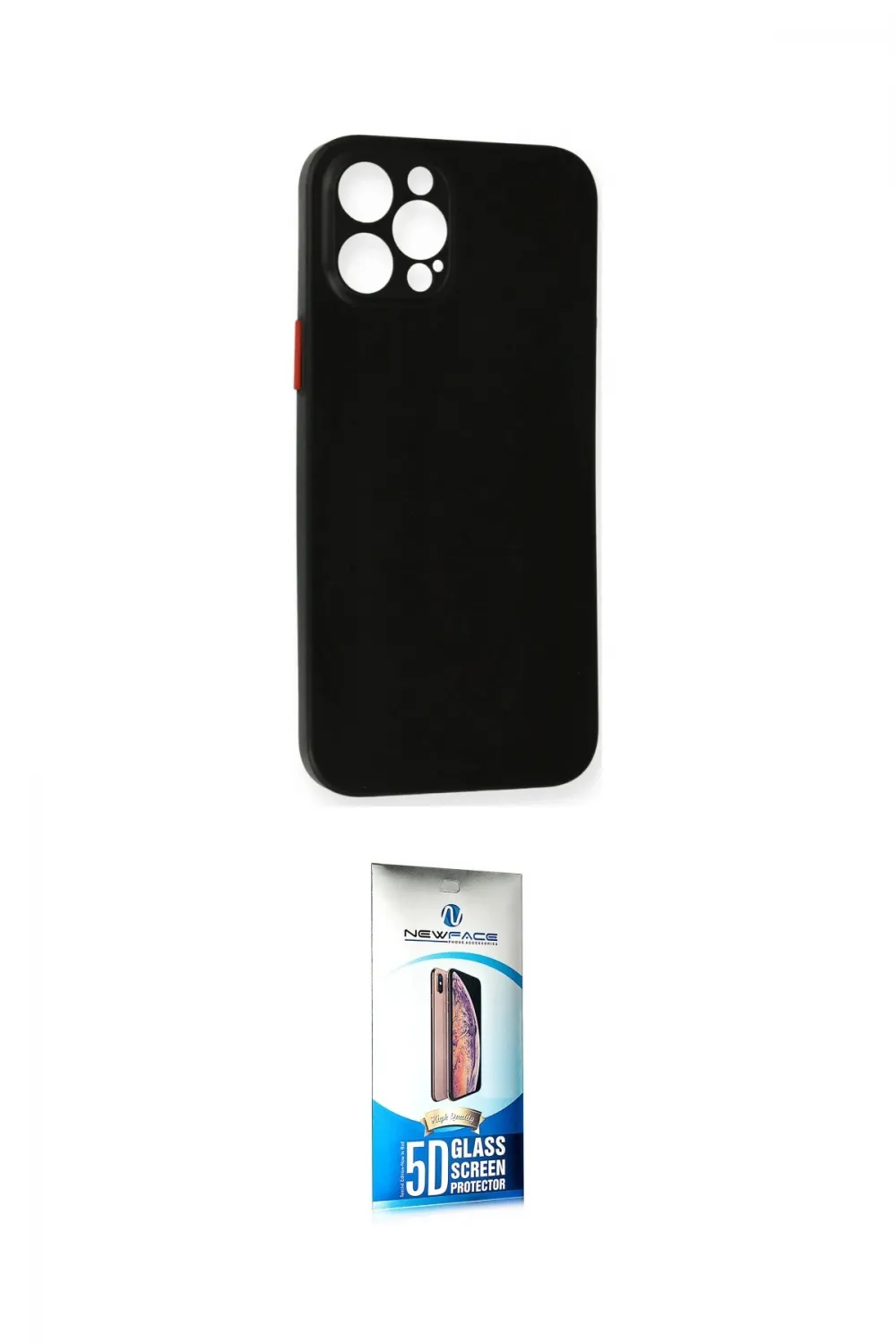 ieg™ iPhone 12 Pro Max Kılıf Yadigar Yansıma Serisi - Siyah 5D Eko Cam Ekran Koruyucu